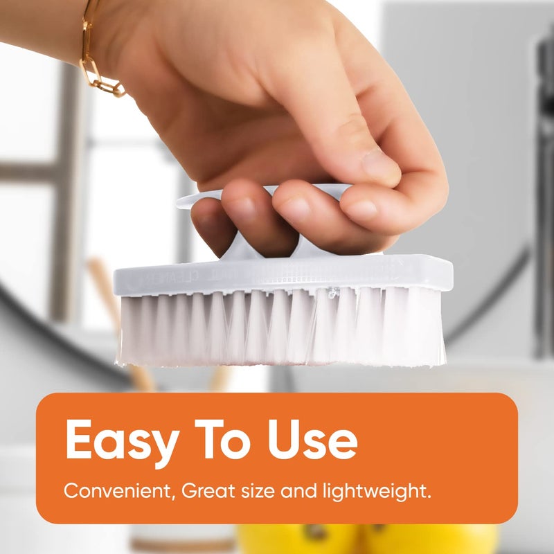 Superio Nail Brush for Cleaning Fingernails, Nail Scrubber Brush, Toe Foot Hands Fingernail Brush Cleaner- Small Scrub Brush- All-Purpose Stiff Cleaning Brush for Home, Kitchen, Work, White - Image 4